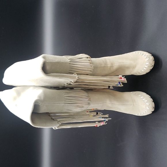 GIUSEPPE ZANOTTI BOOTS SIZE 39 COLOR WHITE SUEDE WITH BEADS 100% AUTHENTIC - Picture 14 of 17